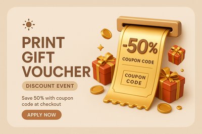 3D Gift Voucher Graphic for Discount Promotion
