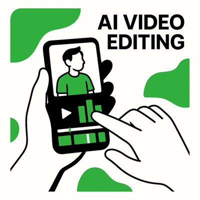 Illustration of AI Video Editing on a Mobile Device