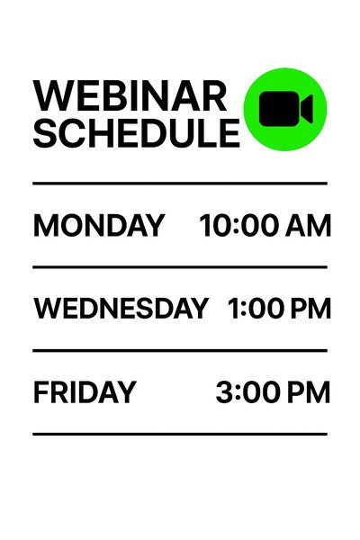 Webinar Schedule Layout with Clear Time Slots