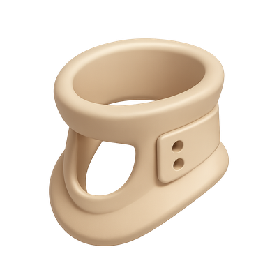 3D Isometric Neck Brace Icon Design