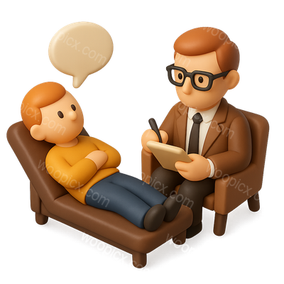 3D Therapist Icon in Isometric View for Mental Health