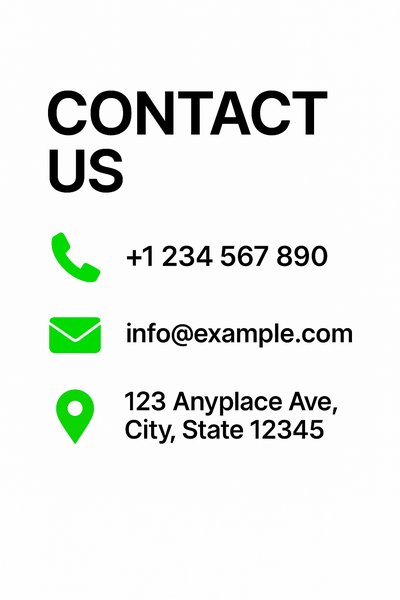 Contact Information Card with Clean Design