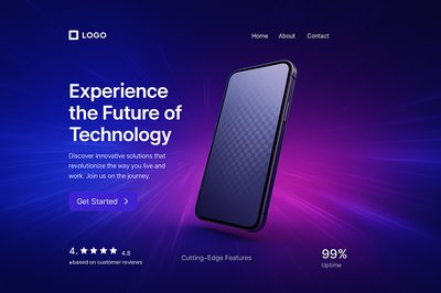 Dynamic Landing Page Mockup with Smartphone Design
