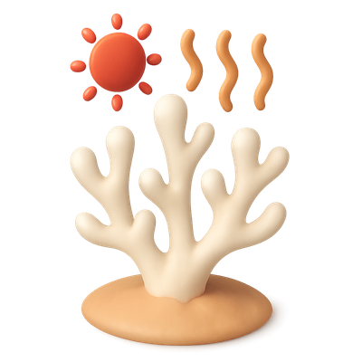 Colorful Coral Reef Illustration with Sun and Waves