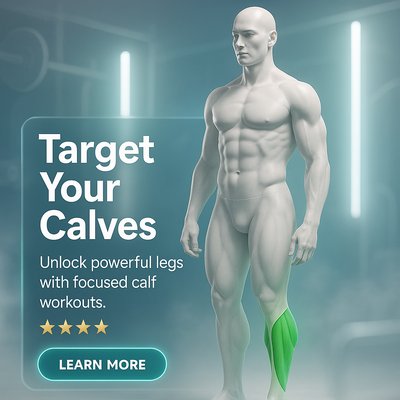 Promotional Fitness Graphic Highlighting Calf Workouts