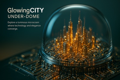 Hyperrealistic Glowing City Under a Protective Dome