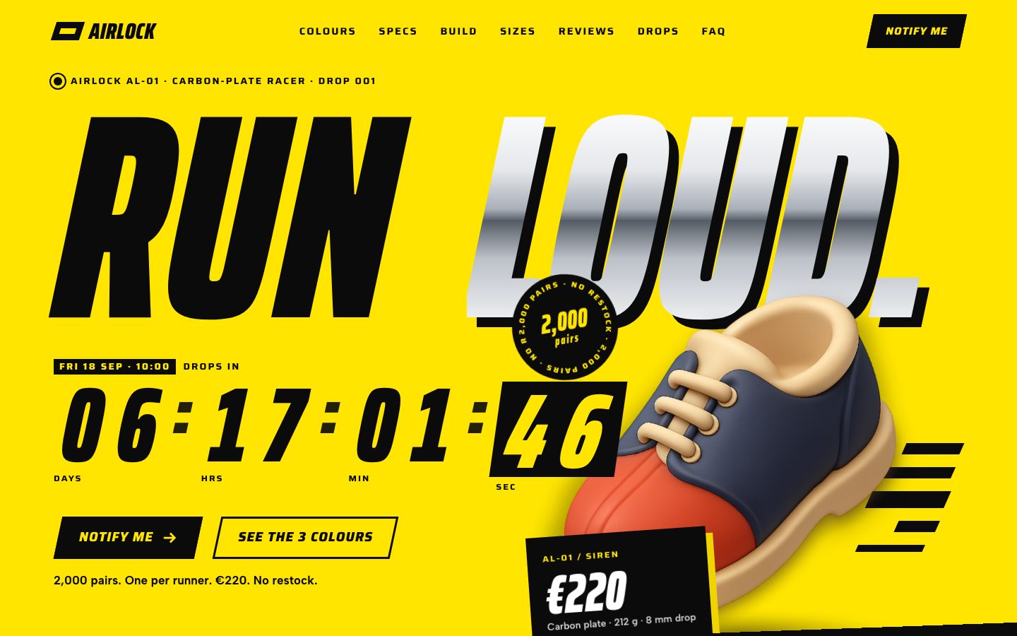 Airlock AL-01 — landing page template preview