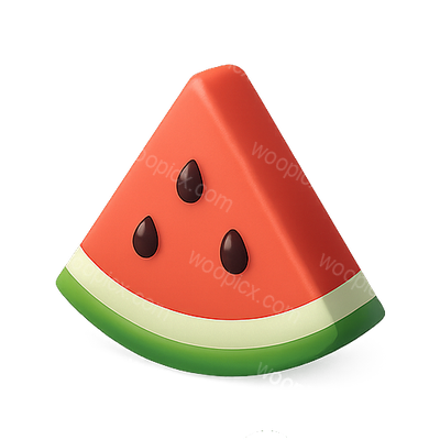 Stylized Watermelon Slice Icon with Vibrant Colors