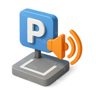 3D Sound Alert Icon for Parking Areas