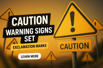 Warning Signs Graphic with Caution Theme