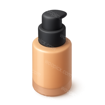 Stylish 3D Foundation Bottle Icon with Pump Cap