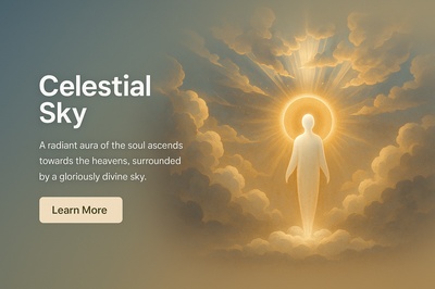 Celestial Sky Aura: A Radiant 3D Scene