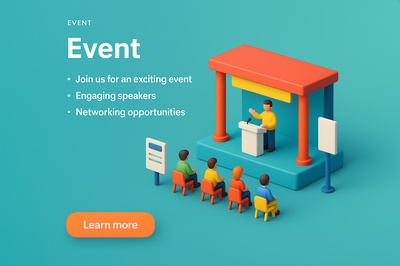 Engaging 3D Scene of a Small Event with Speakers