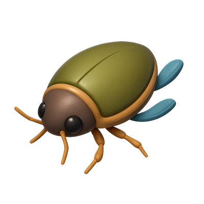 Colorful 3D Cartoon Beetle Illustration