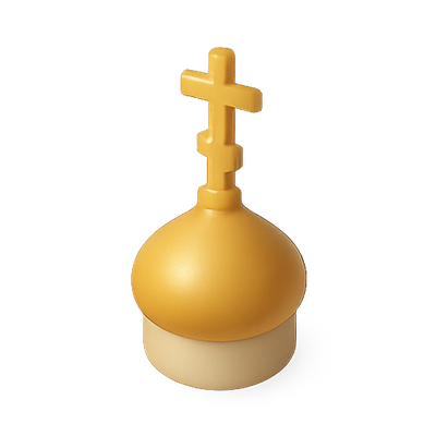 Stylized Religious Structure with Cross