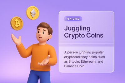 Juggling Cryptocurrency Coins: A 3D Illustration