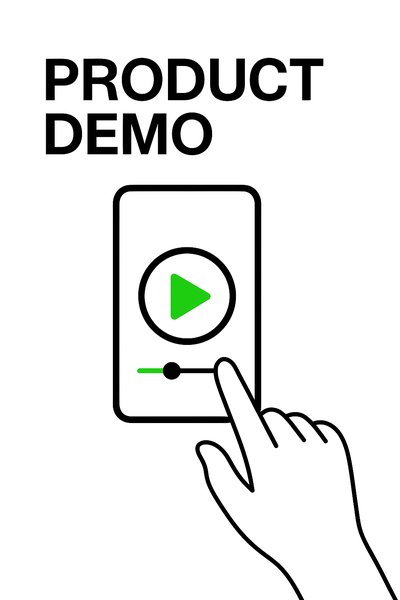 Minimalist Product Demo Graphic with Play Button Concept