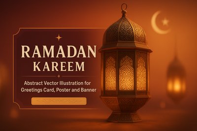 Elegant Ramadan Kareem Lantern Illustration for Festive Designs