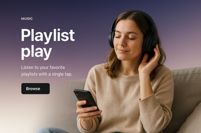 Stylish Web Page Design for Music Playlist Feature