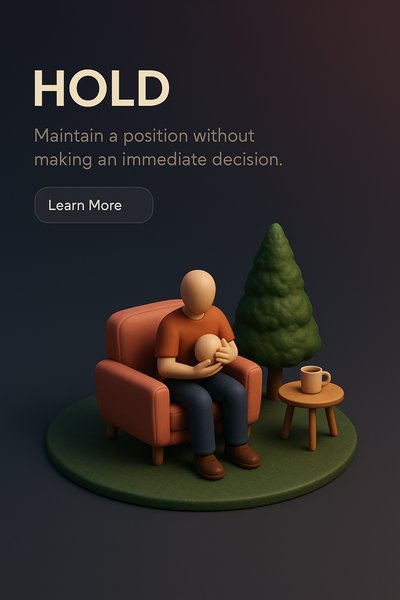 3D Scene Depicting 'Hold' Concept in Realistic Style
