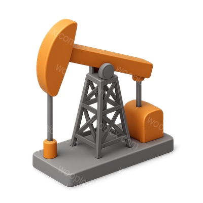 Stylized 3D Oil Rig Icon with Isometric View