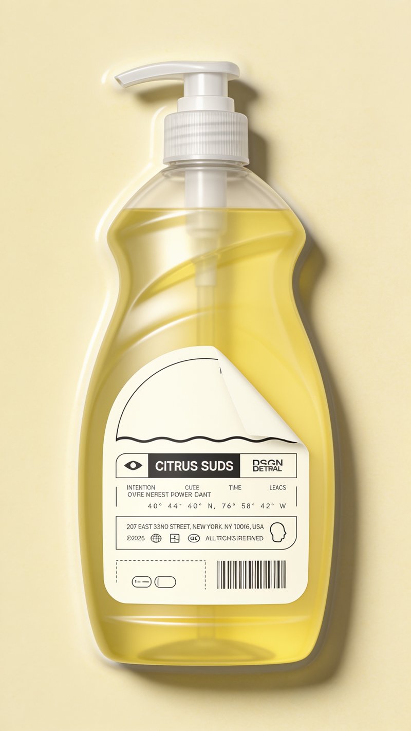 Dish soap in a modern bottle