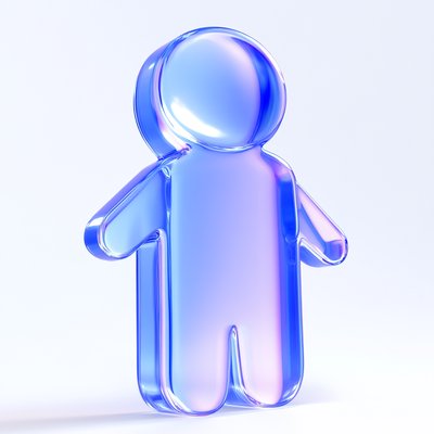 3D Transparent Figure with Gradient Colors