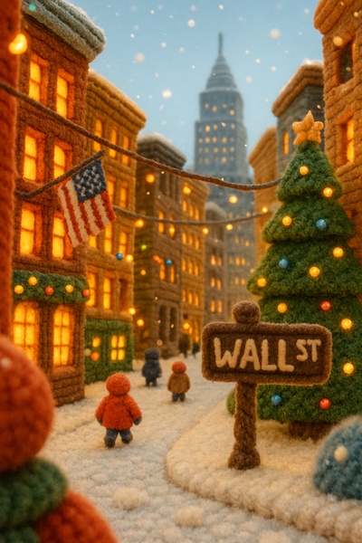 Winter on Wall Street: A Cozy 3D Scene of NYC