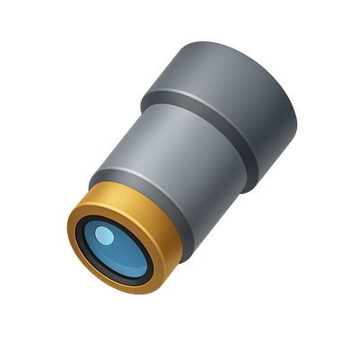 3D Microscope Icon with Isometric Design