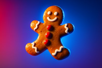 Glossy Gingerbread Man Cookie in Dynamic Lighting