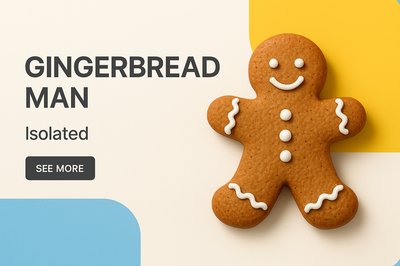 Modern Gingerbread Man Design with Bold Typography