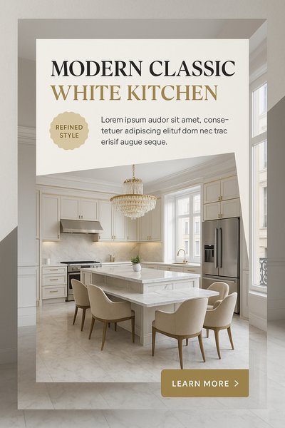 Luxurious Modern Classic White Kitchen Design