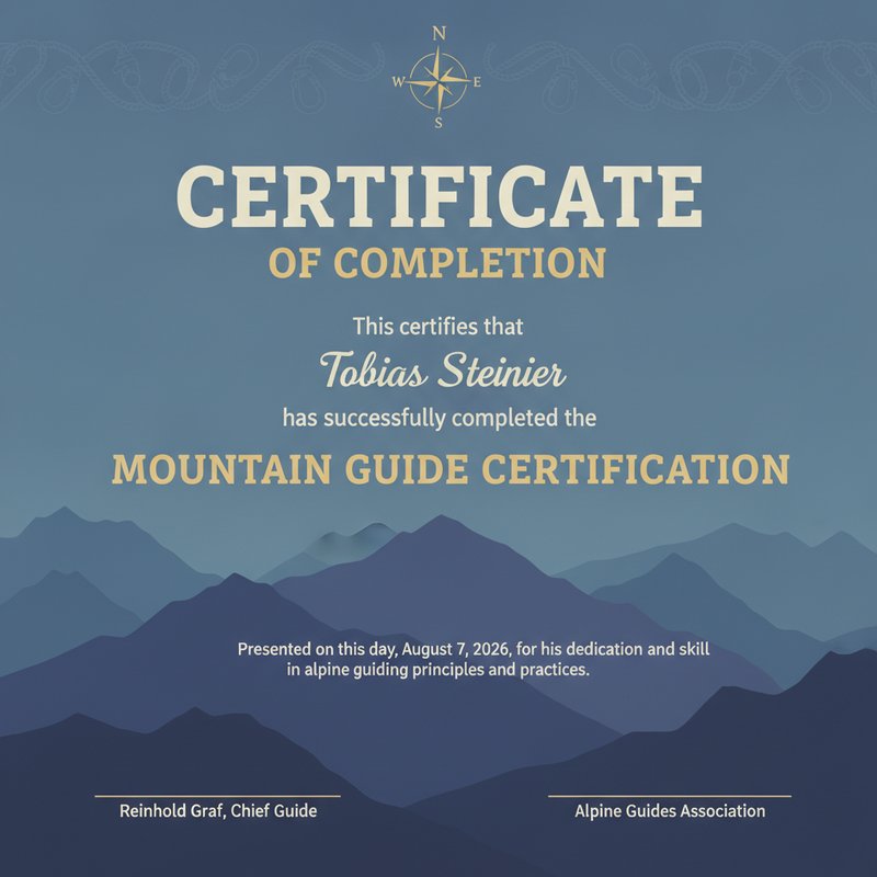 Alpine certificate of completion