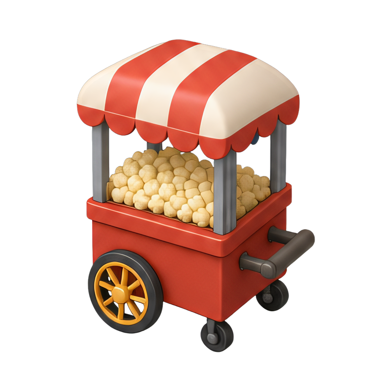 vintage popcorn cart