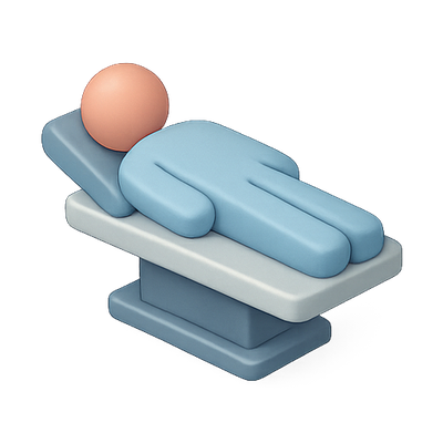 Illustration of a Patient on a Medical Examination Table