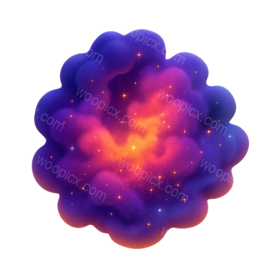 Vibrant 3D Nebula Icon with Colorful Gases