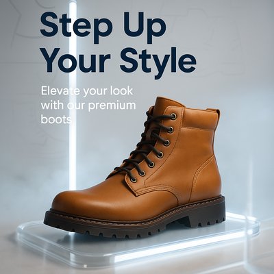 Stylish Boot Display with Modern Aesthetic