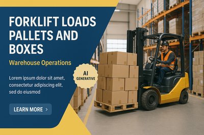 Realistic Forklift Loading Pallets in Warehouse Environment