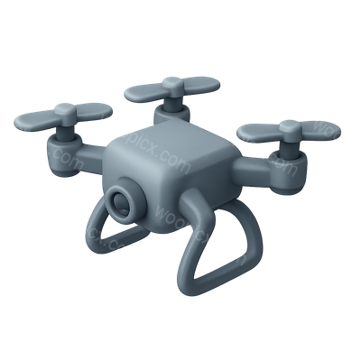 3D Drone Robot Icon with Isometric Design