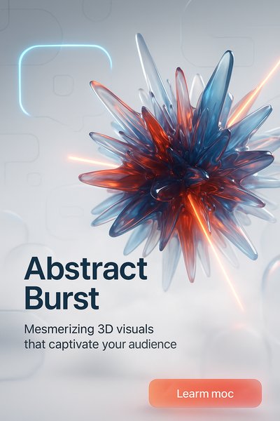 3D Abstract Visual Design Featuring a Colorful Burst