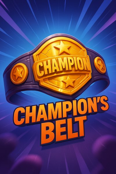 Dynamic Champion's Belt Design with Bold Typography