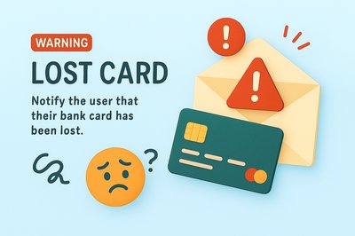Alert Notification Graphic for Lost Bank Card