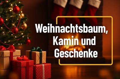 Festive Christmas Atmosphere with Tree and Gifts