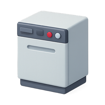 Stylized Dishwasher Icon in Minimalist Design