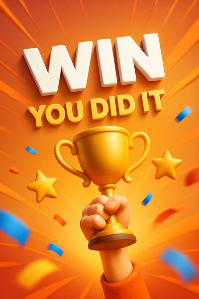 Celebratory Trophy Graphic for Achievement Recognition