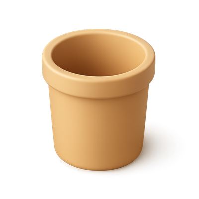 Stylish 3D Cup Icon with Isometric View