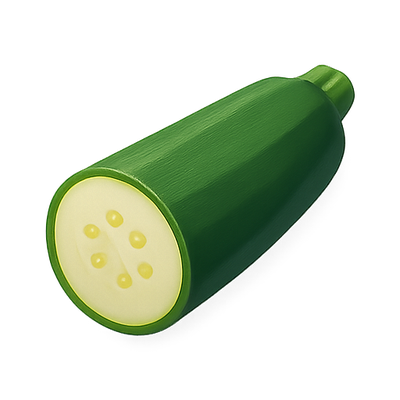 Realistic 3D Rendering of a Zucchini Vegetable
