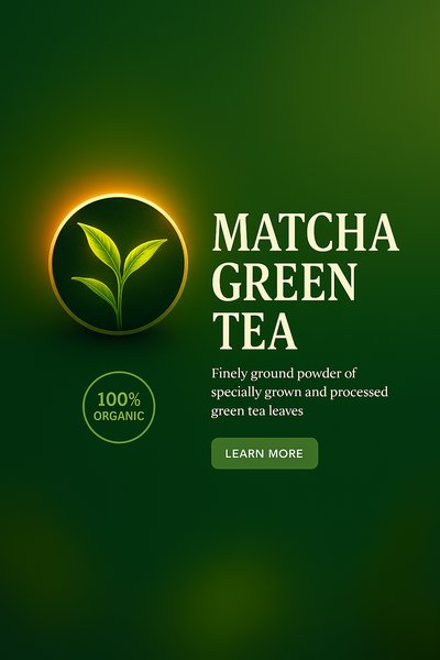 Organic Matcha Green Tea Product Promotion