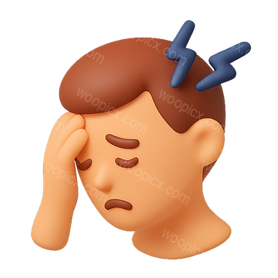 3D Emoji of a Man Holding His Head in Distress