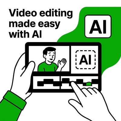 Promotional Graphic for AI Video Editing Tool